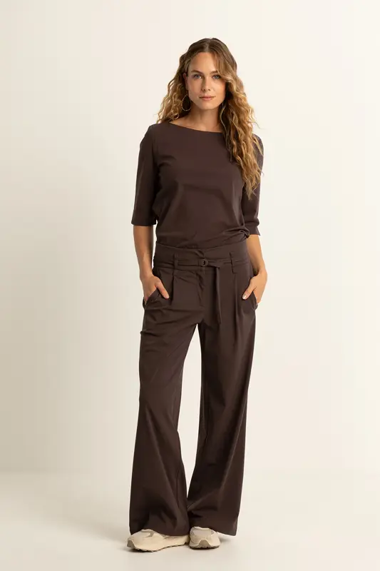 Wijde travel broek