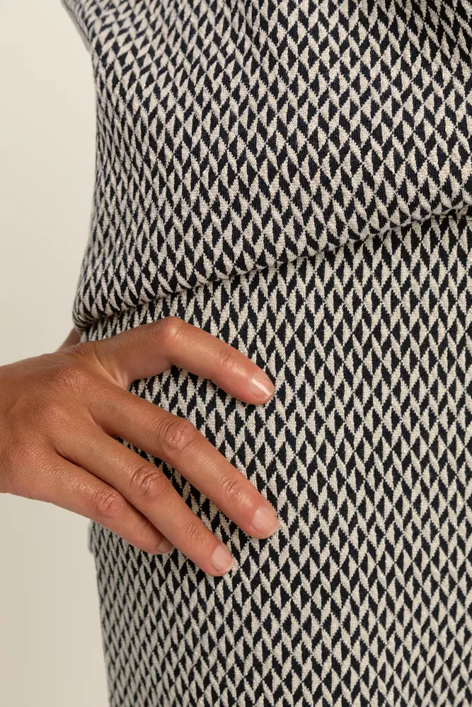 Flared jacquard broek