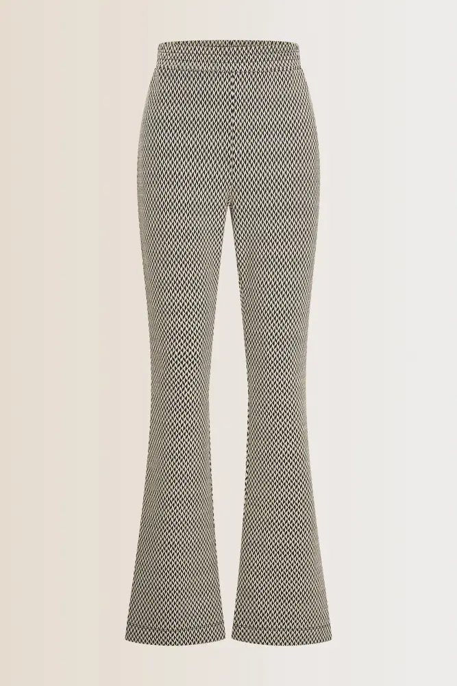 Flared jacquard broek