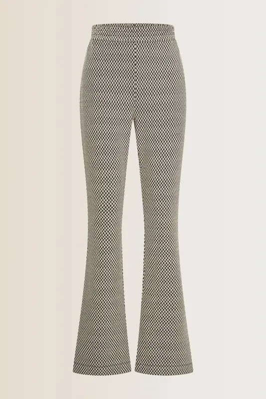 Flared jacquard broek