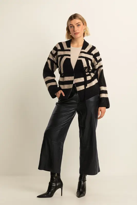 Faux-leather culotte