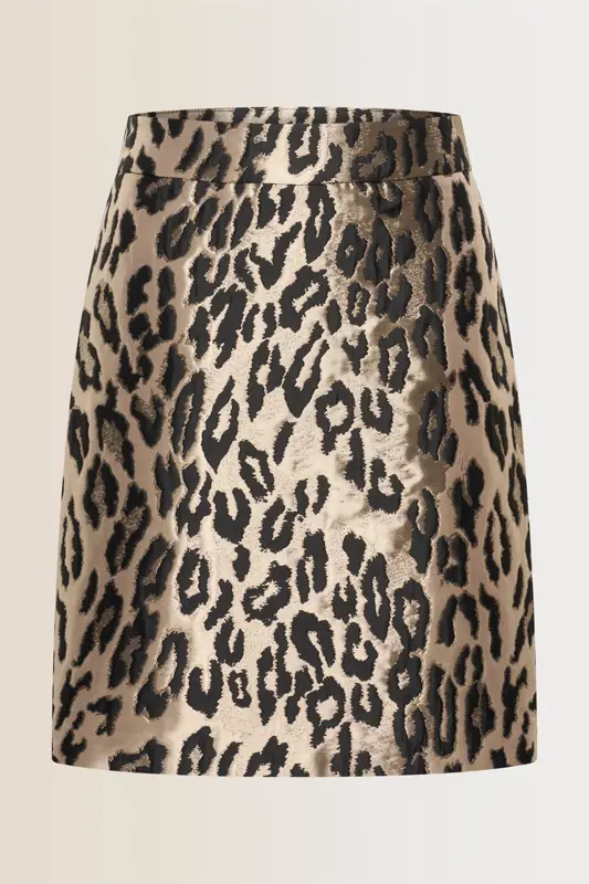 Jacquard rok met luipaardprint