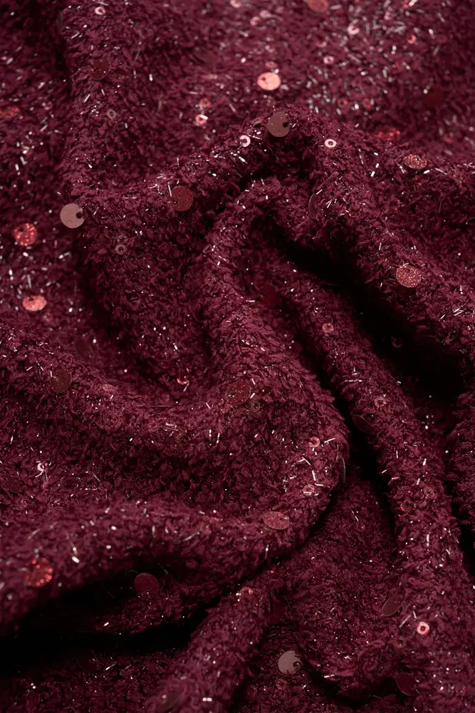 Bouclé rok met paillettendetail