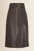 Faux-leather overslag rok
