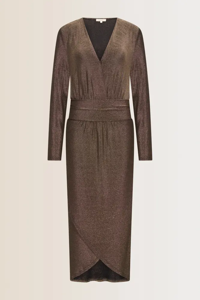 Glitterjurk met V-hals