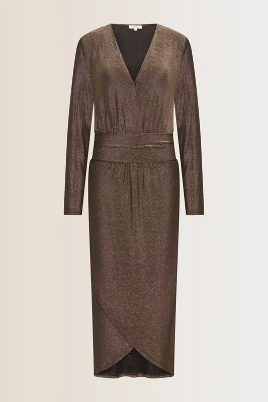 Glitterjurk met V-hals
