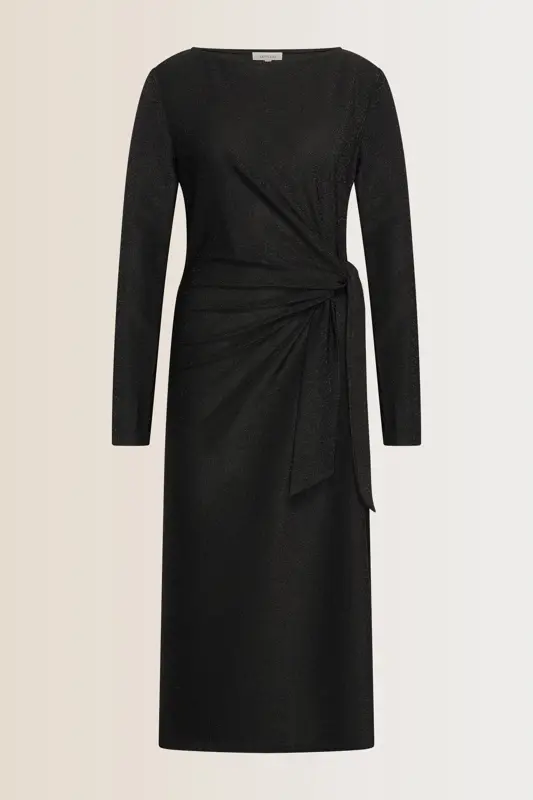 Glitterjurk met knoopdetail