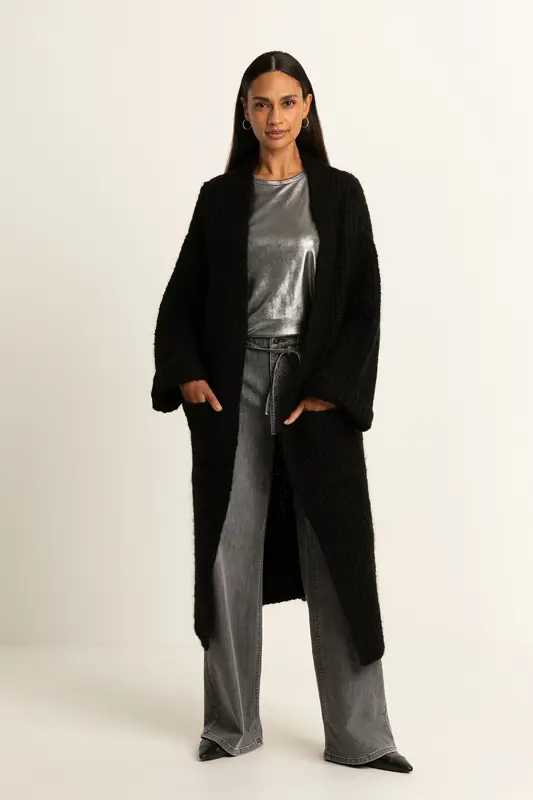Lang wol-mix vest