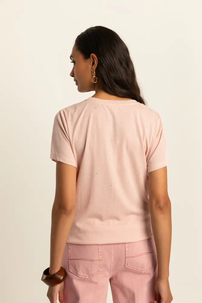 T-shirt met strassdetail