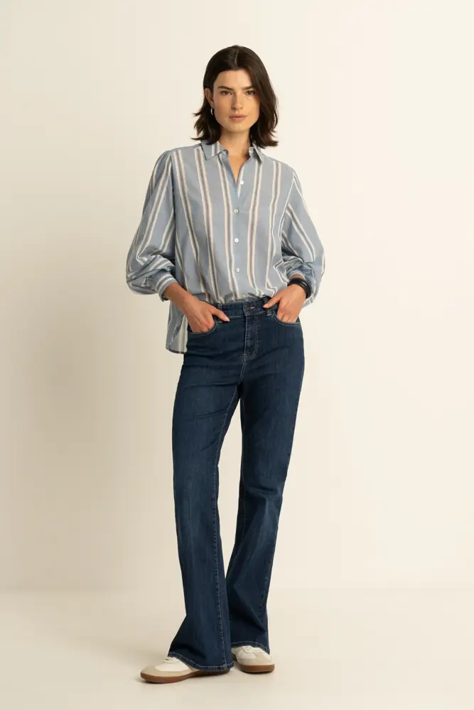 Jacquard gestreepte blouse