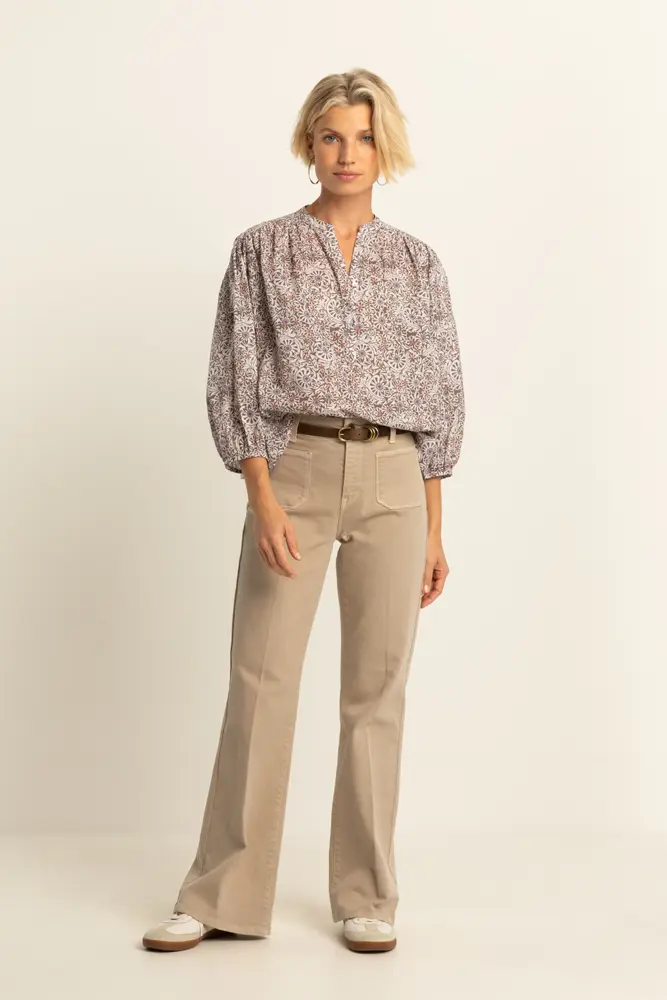 Volumineuze blouse met print