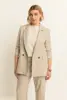 Gestreepte double breasted blazer