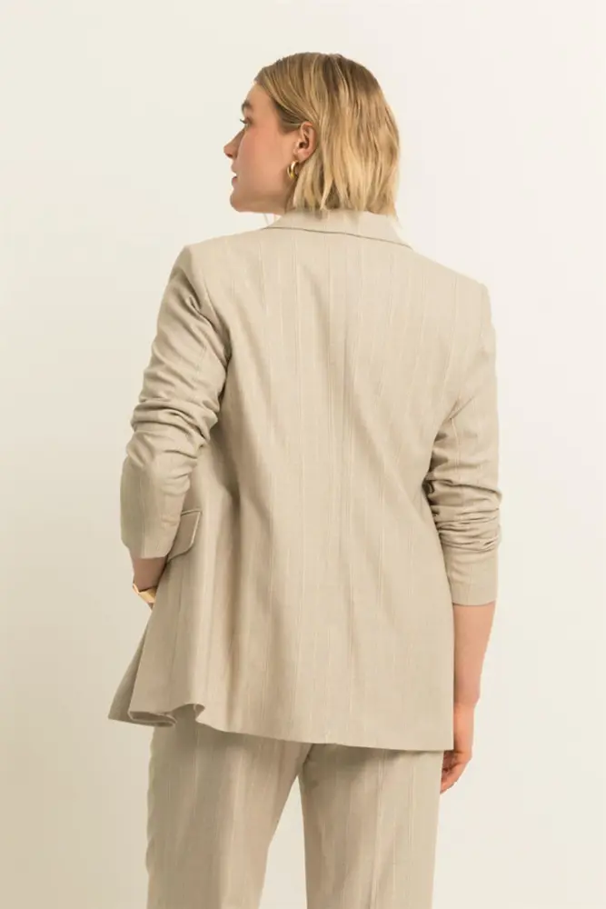 Gestreepte double breasted blazer