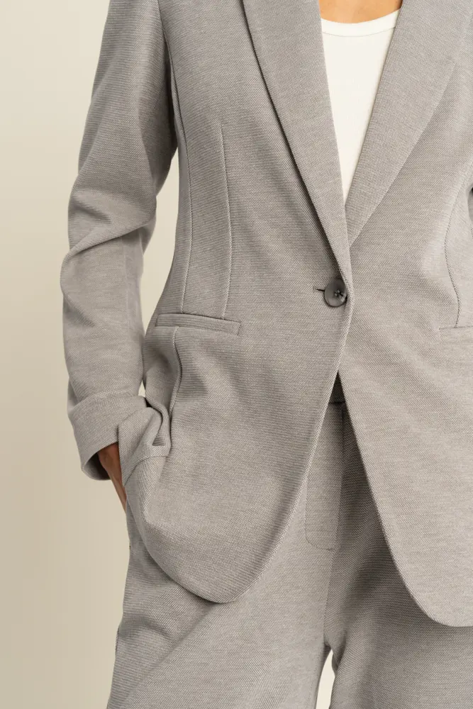 Piqué geweven blazer
