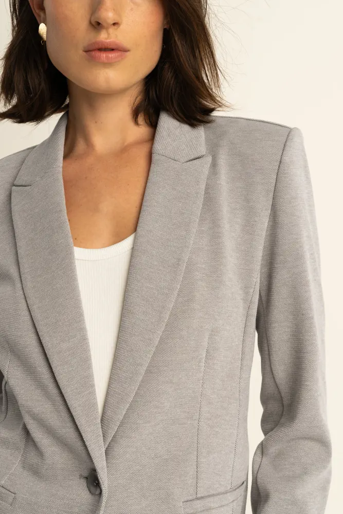 Piqué geweven blazer