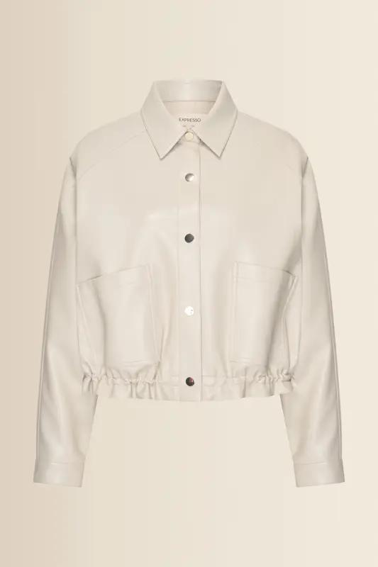 Kort faux leather jack