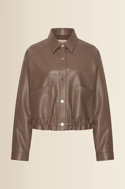 Kort faux leather jack