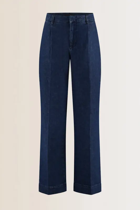 Wide leg jeans met plooien