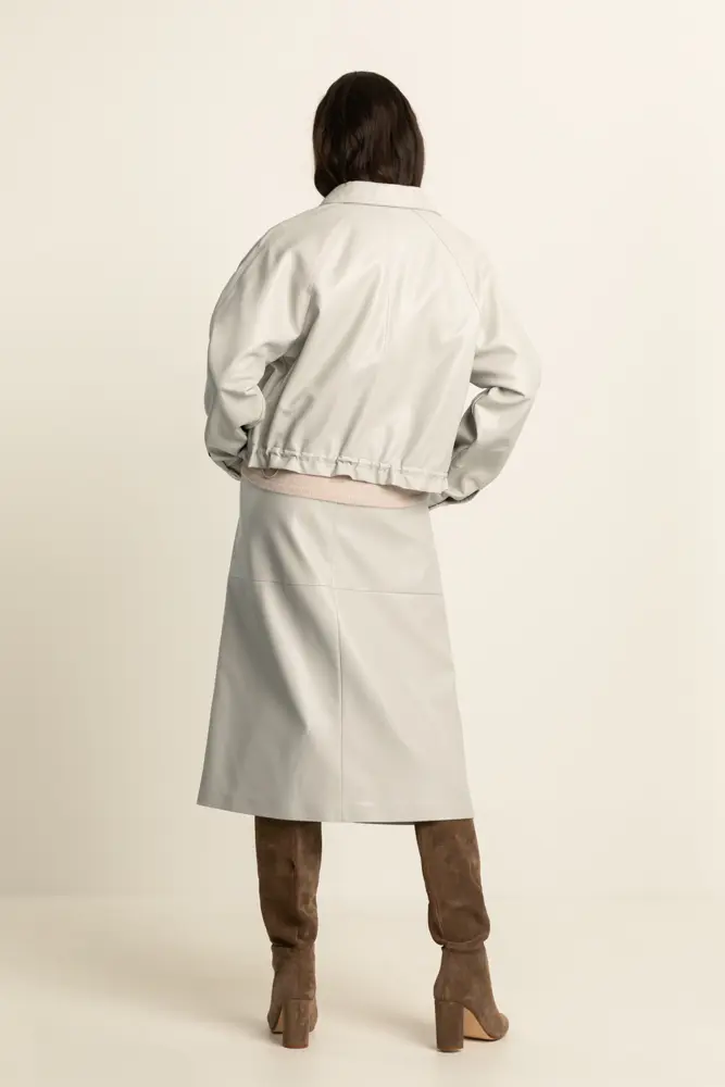 Faux leather midi-rok