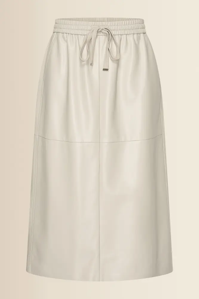 Faux leather midi-rok