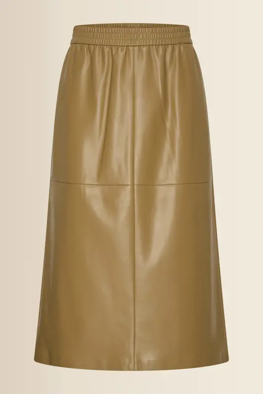 Faux leather midi-rok