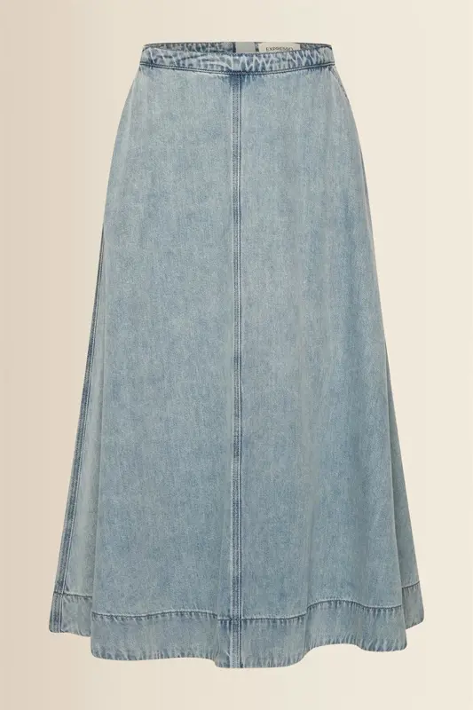 Soepelvallende midi-rok