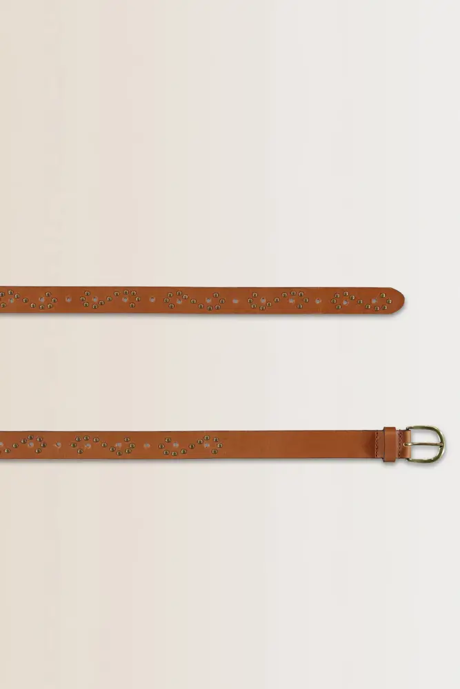Leren riem met studs