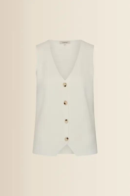 Fijngebreid gilet met knopen