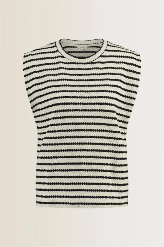 Mouwloze jersey top met structuurstreep