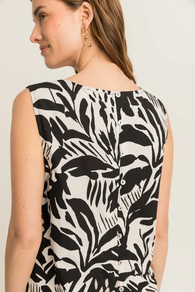 Mouwloze top met print