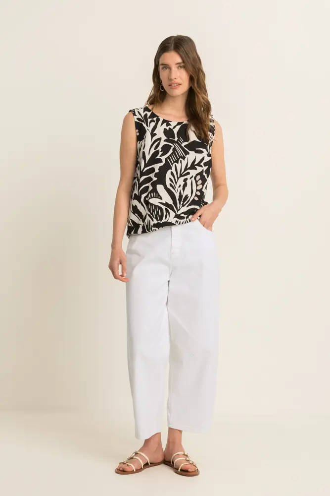 Mouwloze top met print