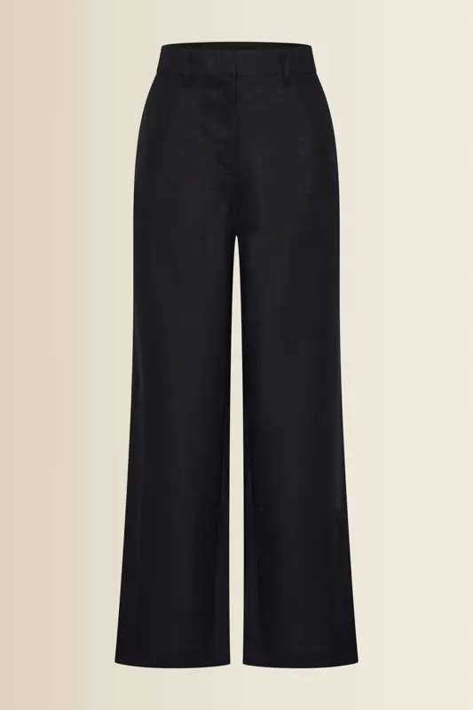 Wijde linnen broek