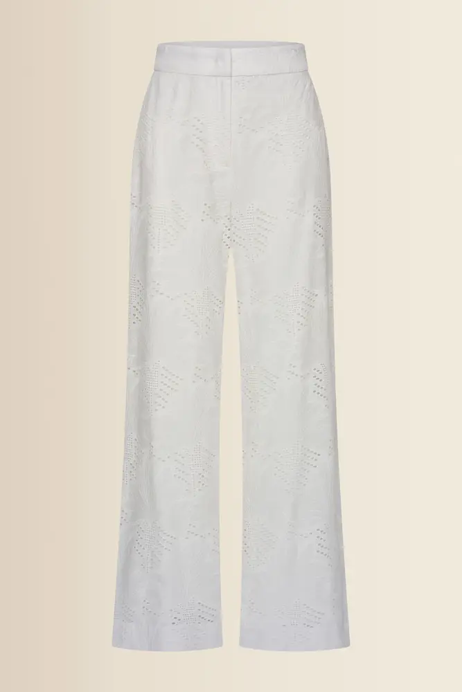 Katoenen broderie broek