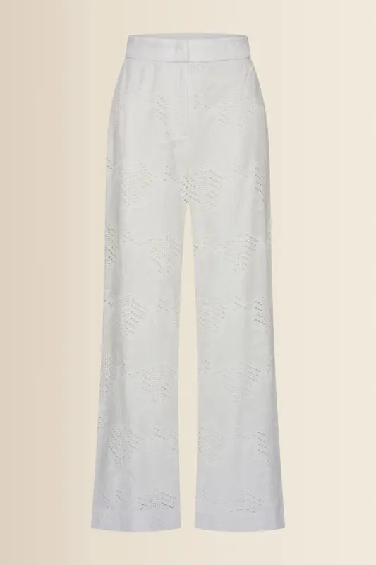 Katoenen broderie broek