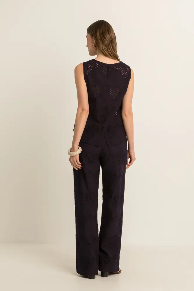 Katoenen broderie broek
