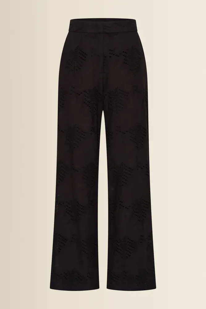 Katoenen broderie broek