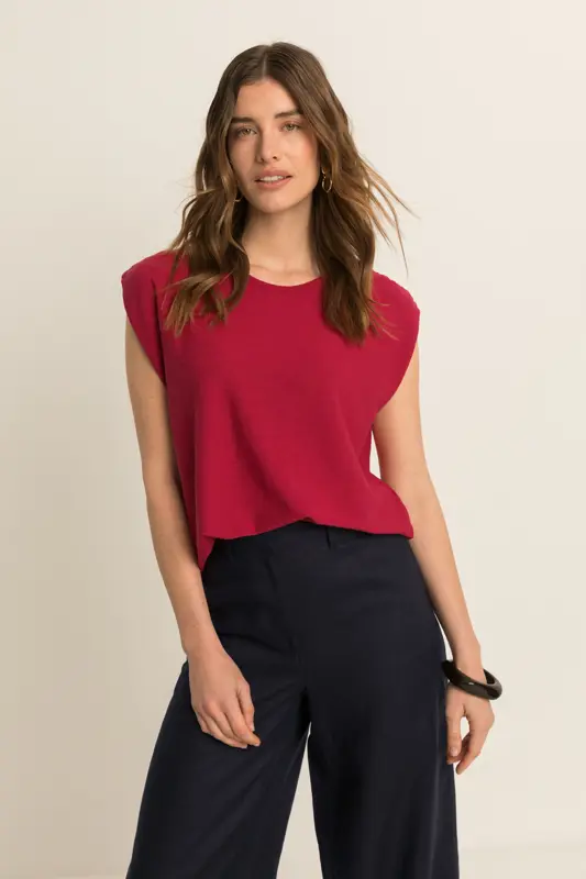 Gebreide spencer met ruchedetails