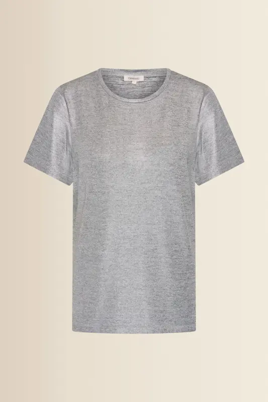 T-shirt met metallic glans