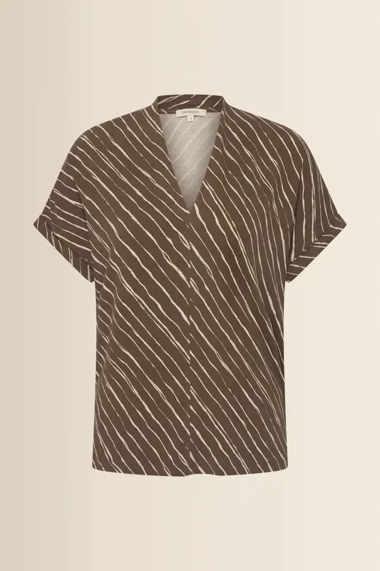 V-hals top met print
