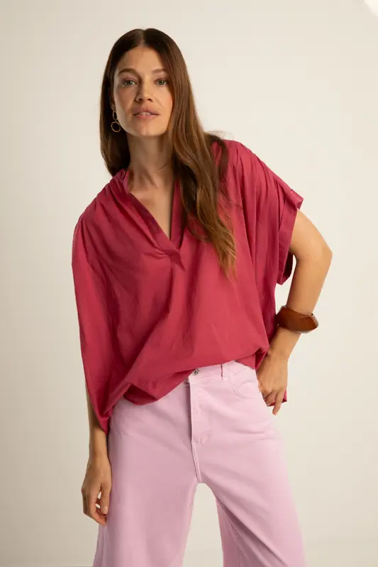 Mouwloze katoenen blouse