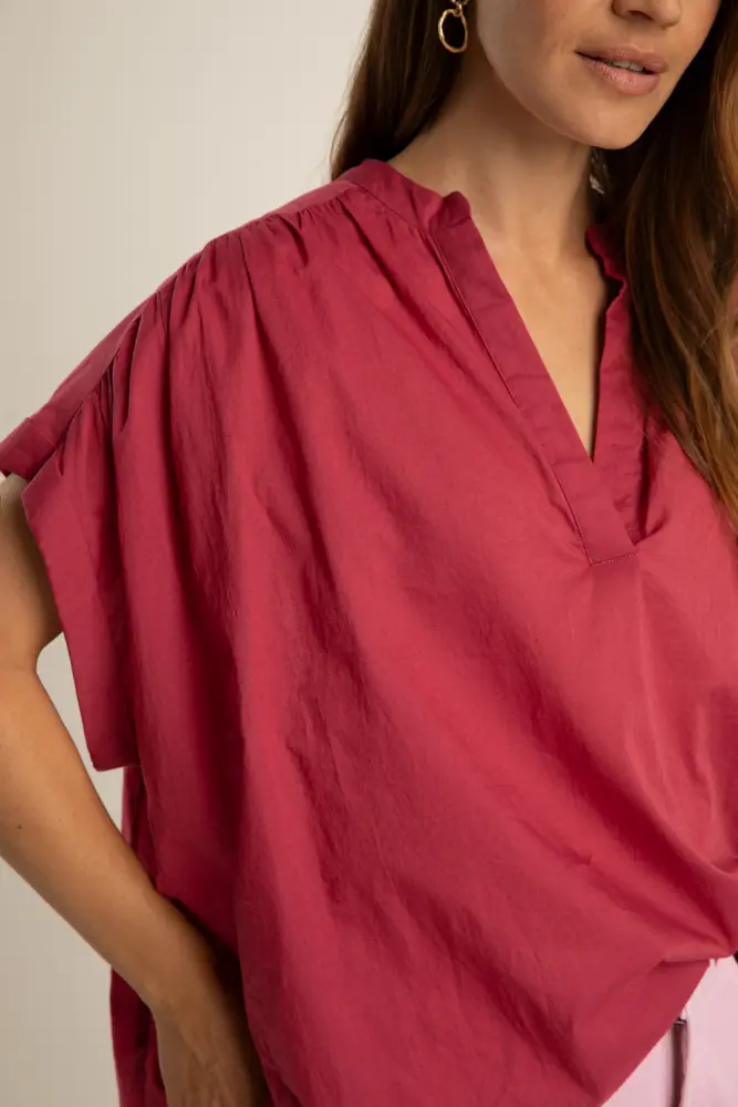 Mouwloze katoenen blouse