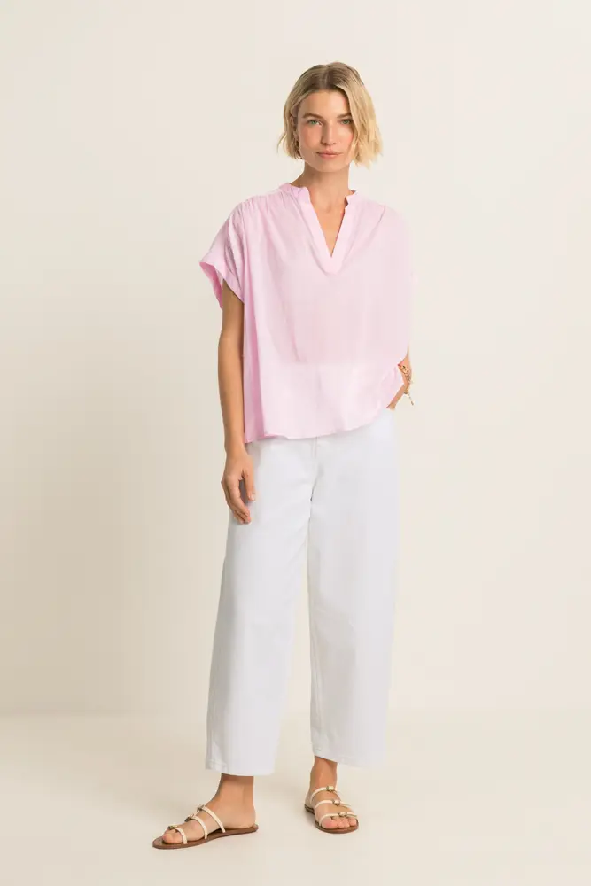 Mouwloze katoenen blouse