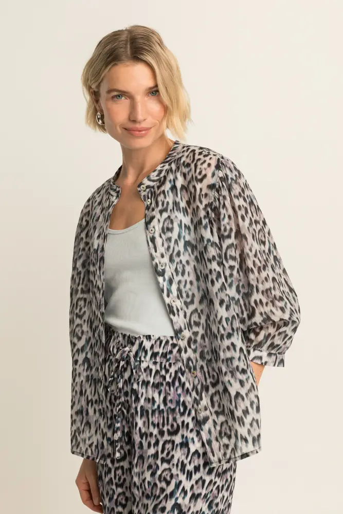 Blouse met all-over print