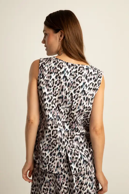Mouweloze top met all-over prin