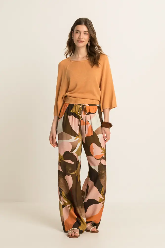 Wijde broek met print