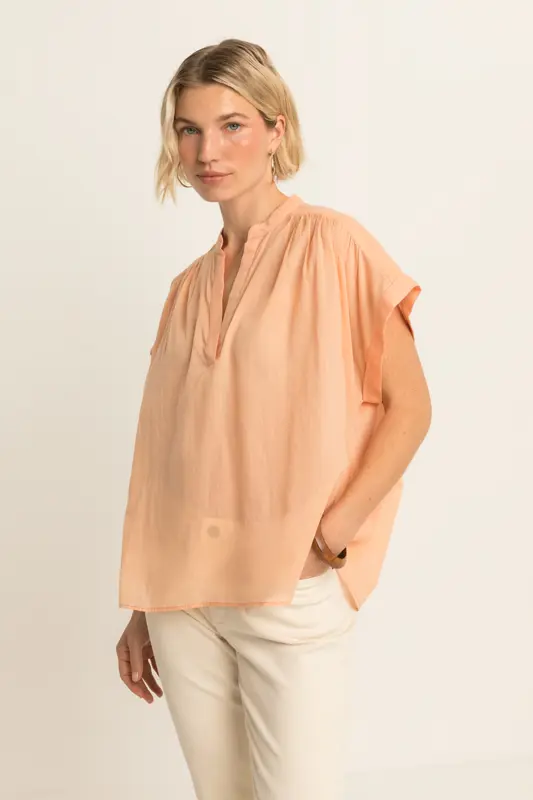 Mouwloze katoenen blouse
