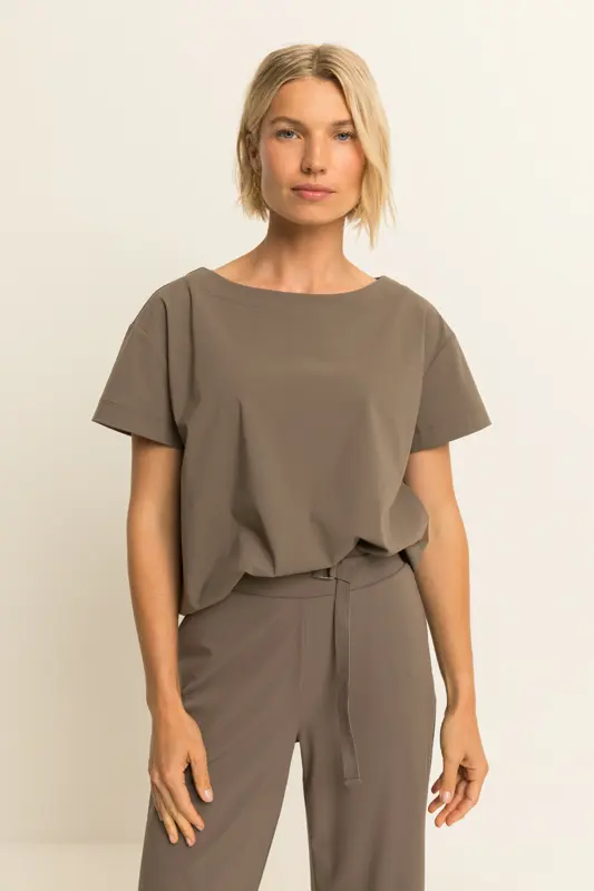 Travel top met ballonzoom
