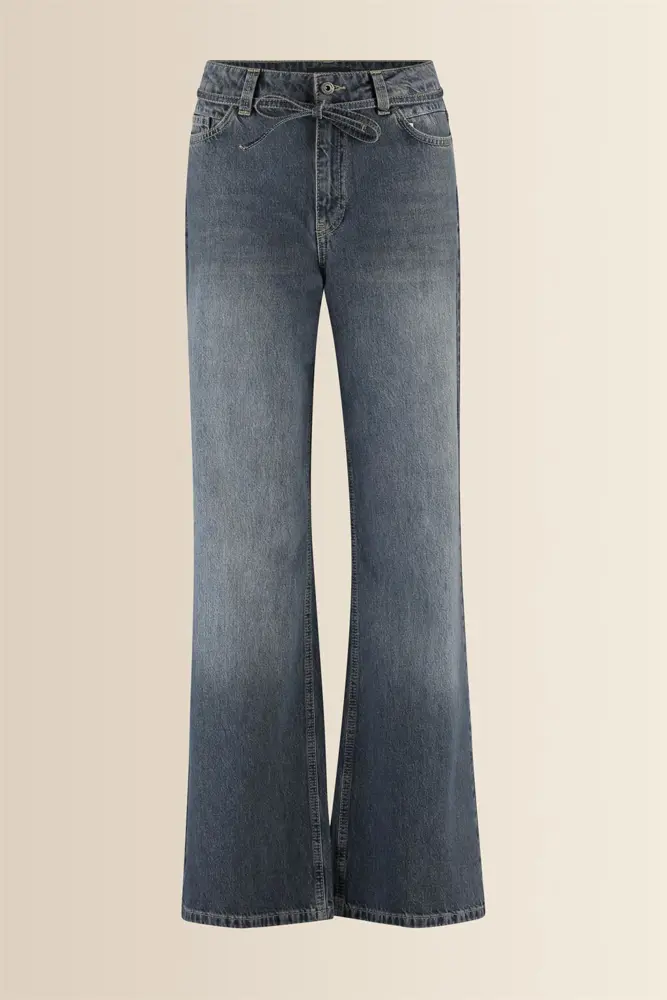 Mid blue wide leg jeans