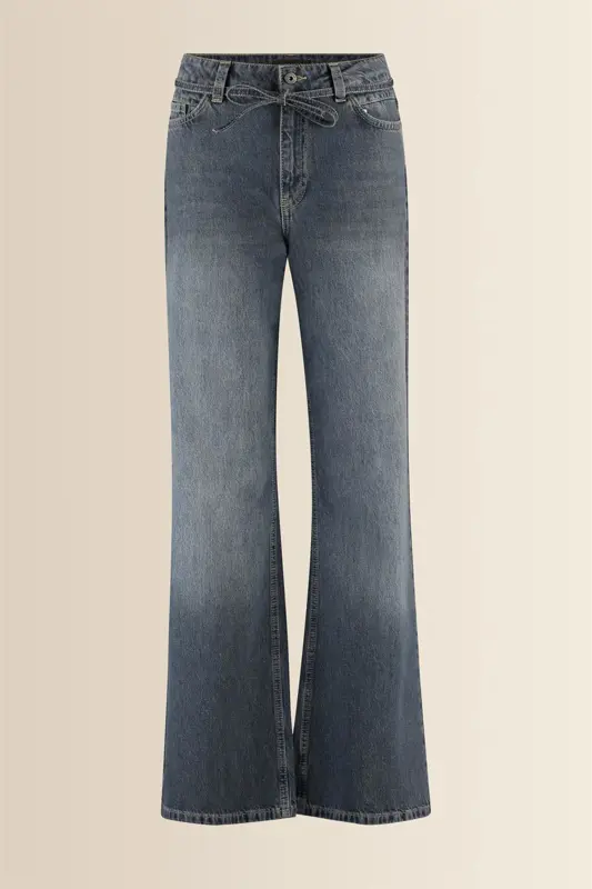 Mid blue wide leg jeans
