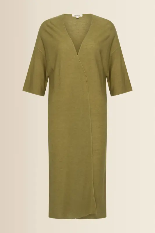 Lang fijngebreid vest